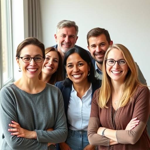 Eine Gruppe von Dozenten der Schauspielakademie Zürich steht lächelnd zusammen.