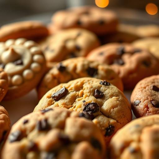 Eine Nahaufnahme verschiedener Arten von Keksen, die Cookies symbolisieren.
