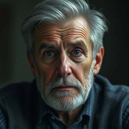 Porträt von David Meier, nachdenklich, mit grauen Haaren