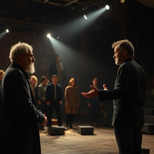 Probe des Ensembles für Hamlet mit Regisseur David Meier